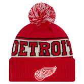 Detroit Red Wings - New Era Retro Cuffed Knit Hat with Pom Red
