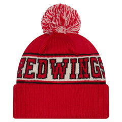 Detroit Red Wings - New Era Retro Cuffed Knit Hat with Pom Red