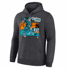 Macklin Celebrini San Jose Sharks - Fresh Ice Hoodie Charcoal