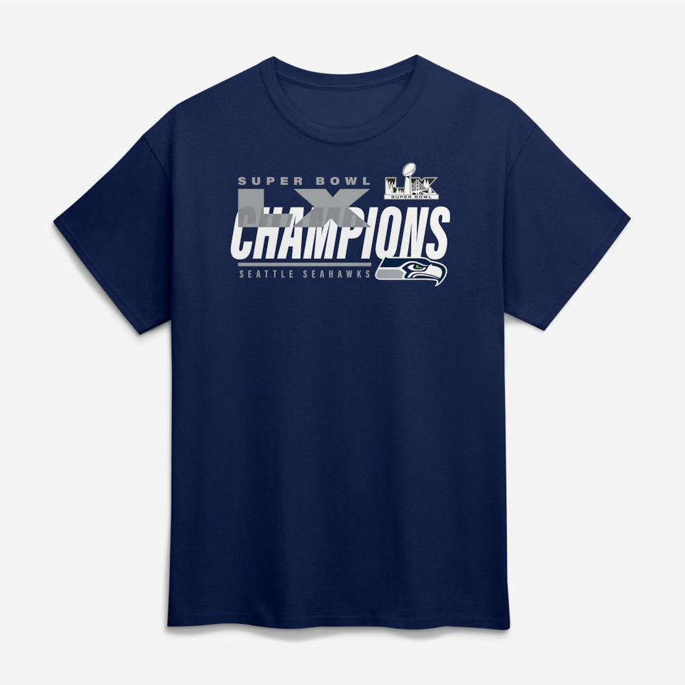Seattle Seahawks Super Bowl LX Champions Big & Tall Iconic Victory T-Shirt College Navy - Fanatics