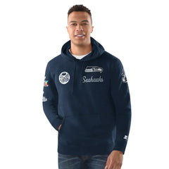 Seattle Seahawks Starter Two-Time Super Bowl Champions Classic Fleece Hoodie College Navy - NFL