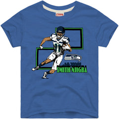 Jaxon Smith-Njigba Seattle Seahawks Homage Youth Draft Tri-Blend T-Shirt Royal - NFL