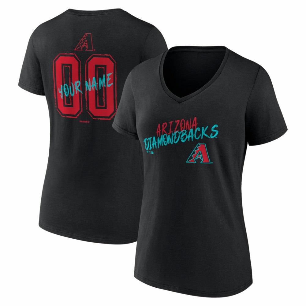 Arizona Diamondbacks Women's Hustle Personalized Name & Number V-Neck T-Shirt Lifestyle