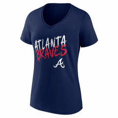 Atlanta Braves Women's Hustle Personalized Name & Number V-Neck T-Shirt for sale