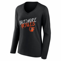 Baltimore Orioles Women's Hustle Personalized Name & Number Long Sleeve V-Neck T-Shirt Online
