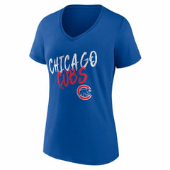 Chicago Cubs Women's Hustle Personalized Name & Number V-Neck T-Shirt Clearance