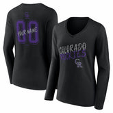 Colorado Rockies Women's Hustle Personalized Name & Number Long Sleeve V-Neck T-Shirt for sale