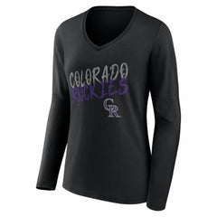 Colorado Rockies Women's Hustle Personalized Name & Number Long Sleeve V-Neck T-Shirt for sale