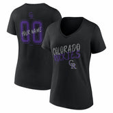 Colorado Rockies Women's Hustle Personalized Name & Number V-Neck T-Shirt discount