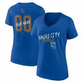 Kansas City Royals Women's Hustle Personalized Name & Number V-Neck T-Shirt Online