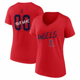 Los Angeles Angels Women's Hustle Personalized Name & Number V-Neck T-Shirt for sale