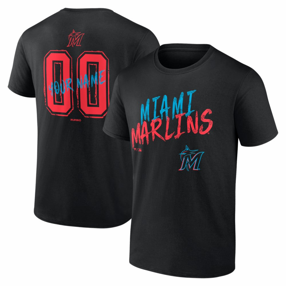 Miami Marlins Hustle Personalized Name & Number T-Shirt Lifestyle