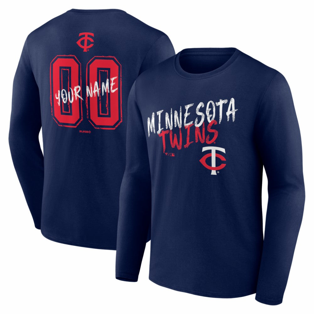 Minnesota Twins Hustle Personalized Name & Number Long Sleeve T-Shirt for sale