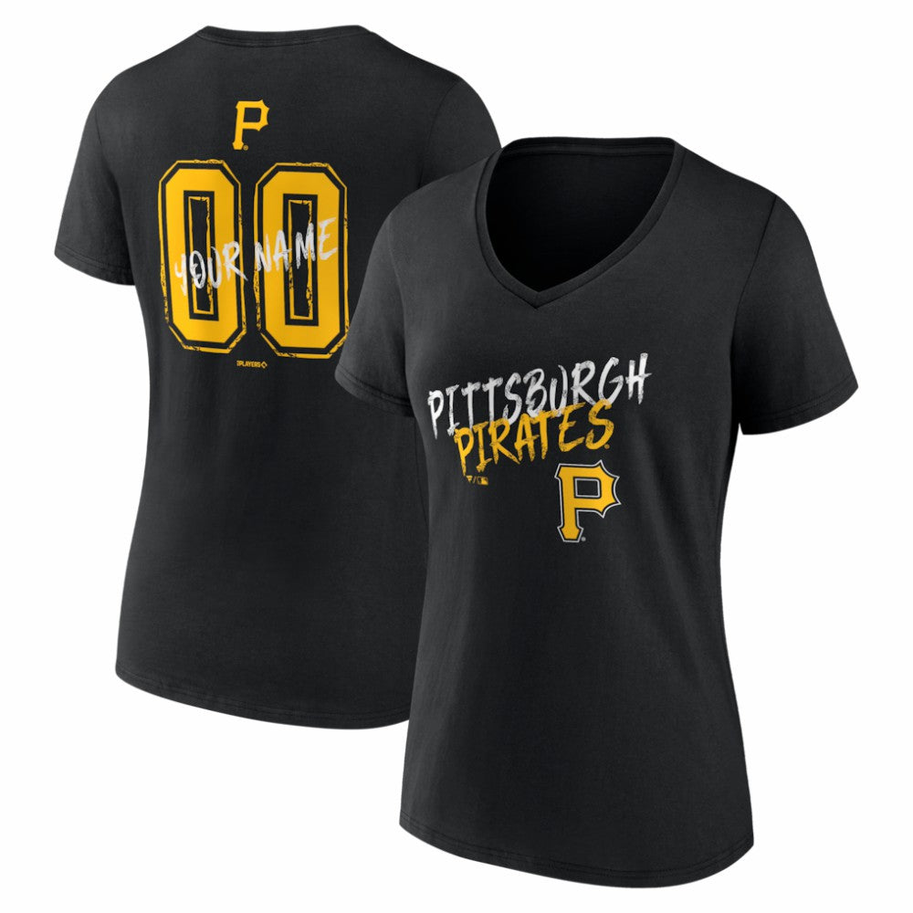 Pittsburgh Pirates Women's Hustle Personalized Name & Number V-Neck T-Shirt Online