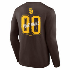San Diego Padres Hustle Personalized Name & Number Long Sleeve T-Shirt On Sale