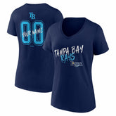 Tampa Bay Rays Women's Hustle Personalized Name & Number V-Neck T-Shirt for sale