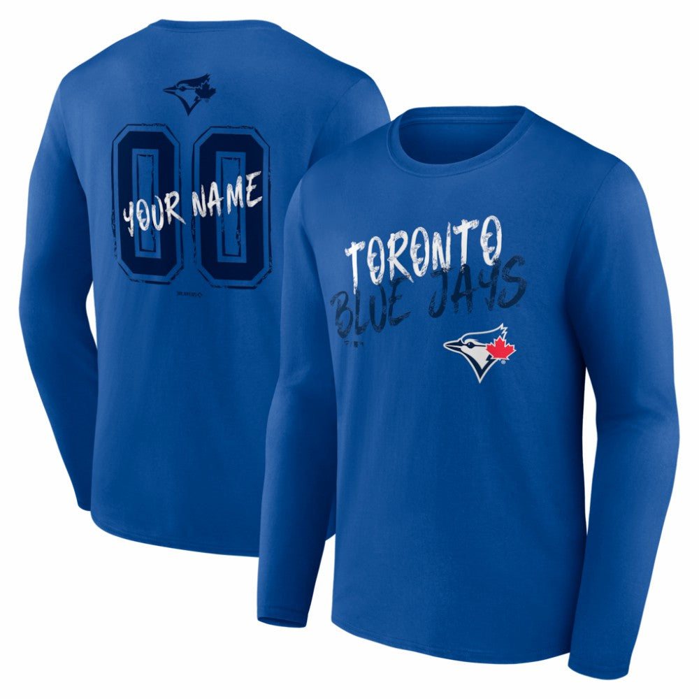 Toronto Blue Jays Hustle Personalized Name & Number Long Sleeve T-Shirt Lifestyle