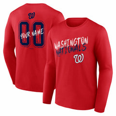 Washington Nationals Hustle Personalized Name & Number Long Sleeve T-Shirt On Sale