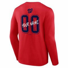 Washington Nationals Hustle Personalized Name & Number Long Sleeve T-Shirt On Sale