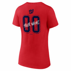 Washington Nationals Women's Hustle Personalized Name & Number V-Neck T-Shirt Clearance
