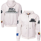 Seattle Seahawks Jeff Hamilton Vegan Leather Full-Zip Hooded Jacket White - NFL