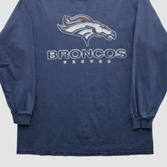 Denver Broncos Delta 2000s Long Sleeve T-shirt Navy Vintage - Fanatics