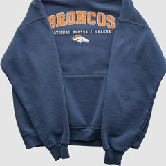 Denver Broncos 2000s Hooded Pullover Sweatshirt Navy Vintage - Fanatics