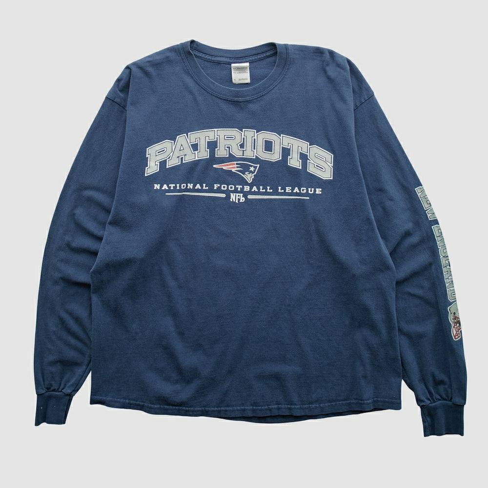 New England Patriots Gildan 2000s Long Sleeve T-shirt Navy Vintage - Fanatics