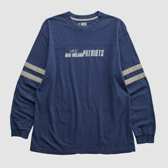 New England Patriots NFL 2000s Long Sleeve T-shirt Navy Vintage - Fanatics