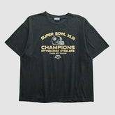 Super Bowl XLIII Reebok 2009 T-shirt Black Vintage - Fanatics