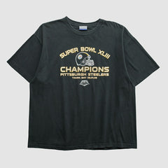 Super Bowl XLIII Reebok 2009 T-shirt Black Vintage - Fanatics