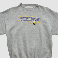 Minnesota Vikings 90s Pullover Sweatshirt Heather Gray Vintage - Fanatics