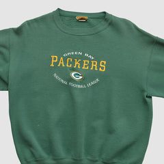 Green Bay Packers Nutmeg 90s Pullover Sweatshirt Green Vintage - Fanatics