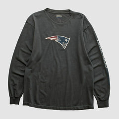 New England Patriots Reebok 2000s Long Sleeve T-shirt Charcoal Vintage - Fanatics