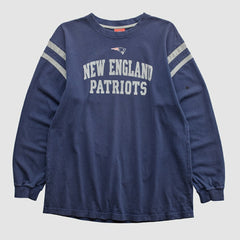 New England Patriots NFL 2000s Long Sleeve T-shirt Navy Vintage - Fanatics