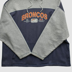 Denver Broncos NFL 2000s Hooded Pullover Sweatshirt Heather Gray Vintage - Fanatics