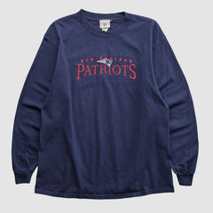 New England Patriots NFL 2000s Long Sleeve T-shirt Navy Vintage - Fanatics