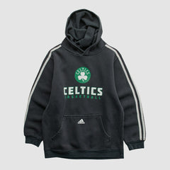 Adidas - Boston Celtics 2010s Hooded Pullover Sweatshirt - Black Vintage