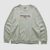 Denver Broncos Majestic 2000s Pullover Sweatshirt Heather Gray Vintage - Fanatics