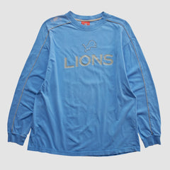 Detroit Lions NFL 2000s Long Sleeve T-shirt Light Blue Vintage - Fanatics