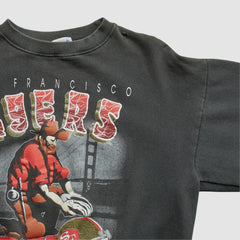 San Francisco 49ers All Out Fan 90s Pullover Sweatshirt Black Vintage - Fanatics