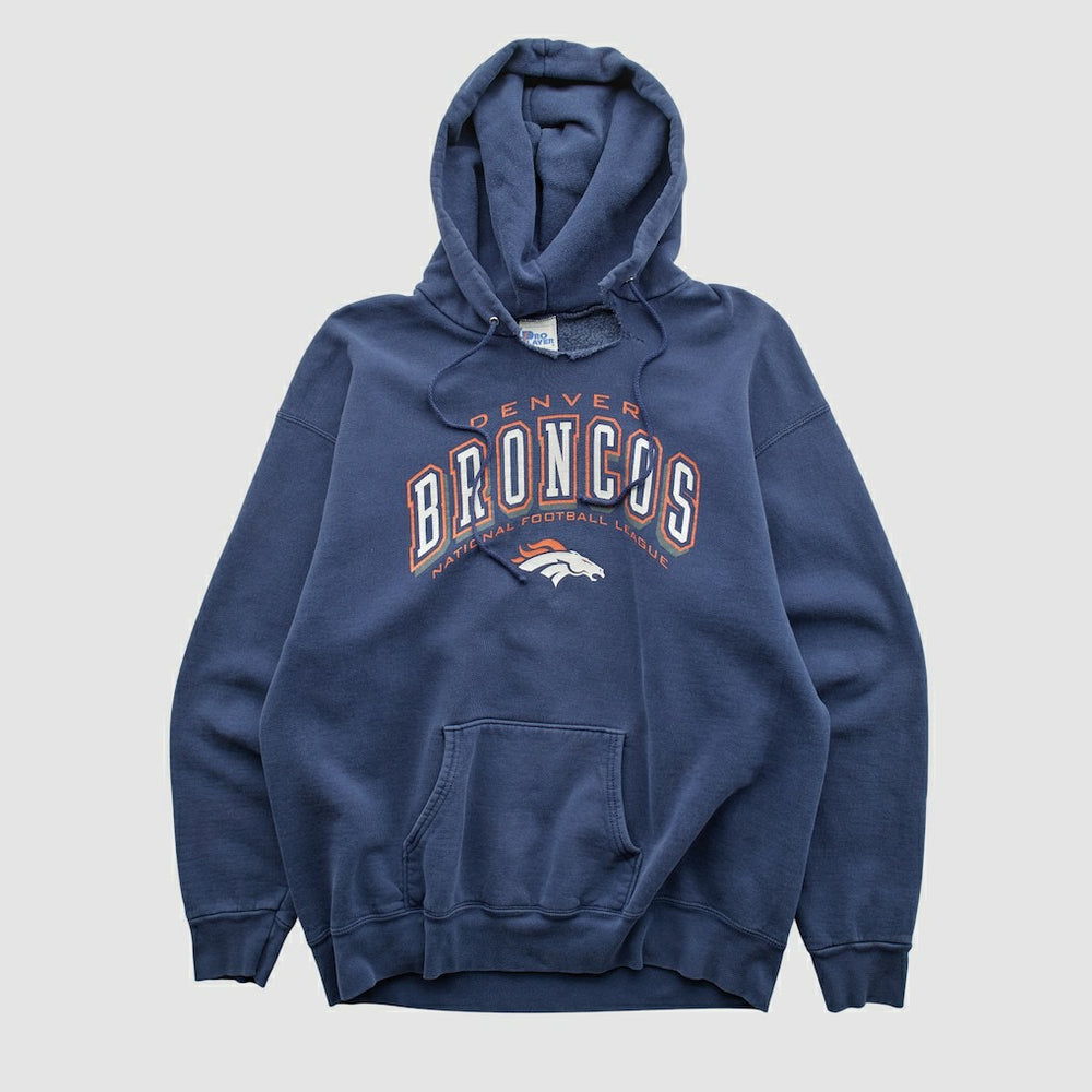 Denver Broncos Pro Player 90s Hooded Pullover Sweatshirt Navy Vintage - Fanatics