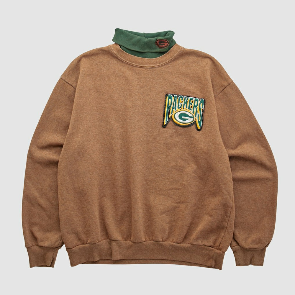 Green Bay Packers Majestic 90s Pullover Sweatshirt Clay Vintage - Fanatics