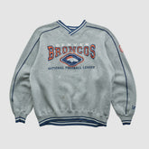 Denver Broncos Lee Apparel 90s Pullover Sweatshirt Heather Gray Vintage - Fanatics