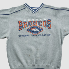 Denver Broncos Lee Apparel 90s Pullover Sweatshirt Heather Gray Vintage - Fanatics