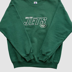 New York Jets Champion 2000s Pullover Sweatshirt Green Vintage - Fanatics