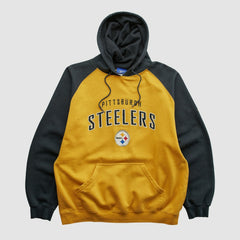 Pittsburgh Steelers Reebok 2000s Hooded Pullover Sweatshirt Yellow Vintage - Fanatics