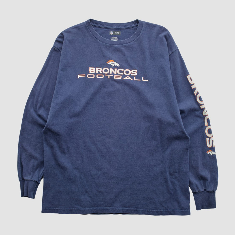 Denver Broncos NFL 2010s Long Sleeve T-shirt Navy Vintage - Fanatics