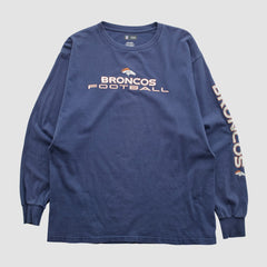 Denver Broncos NFL 2010s Long Sleeve T-shirt Navy Vintage - Fanatics