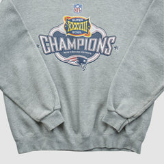 Super Bowl XXXVIII Lee Apparel 2004 Pullover Sweatshirt Heather Gray Vintage - Fanatics